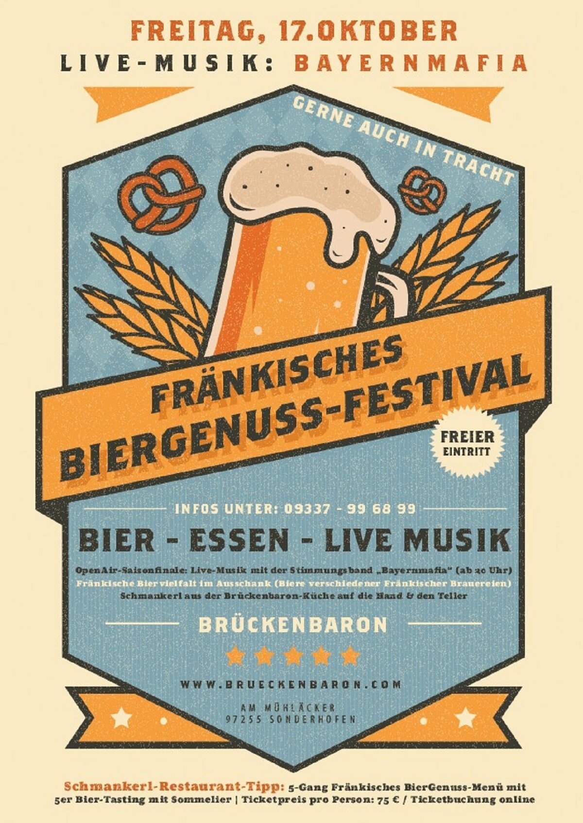 Plakat zum Biergenussfestival im brückenbaron