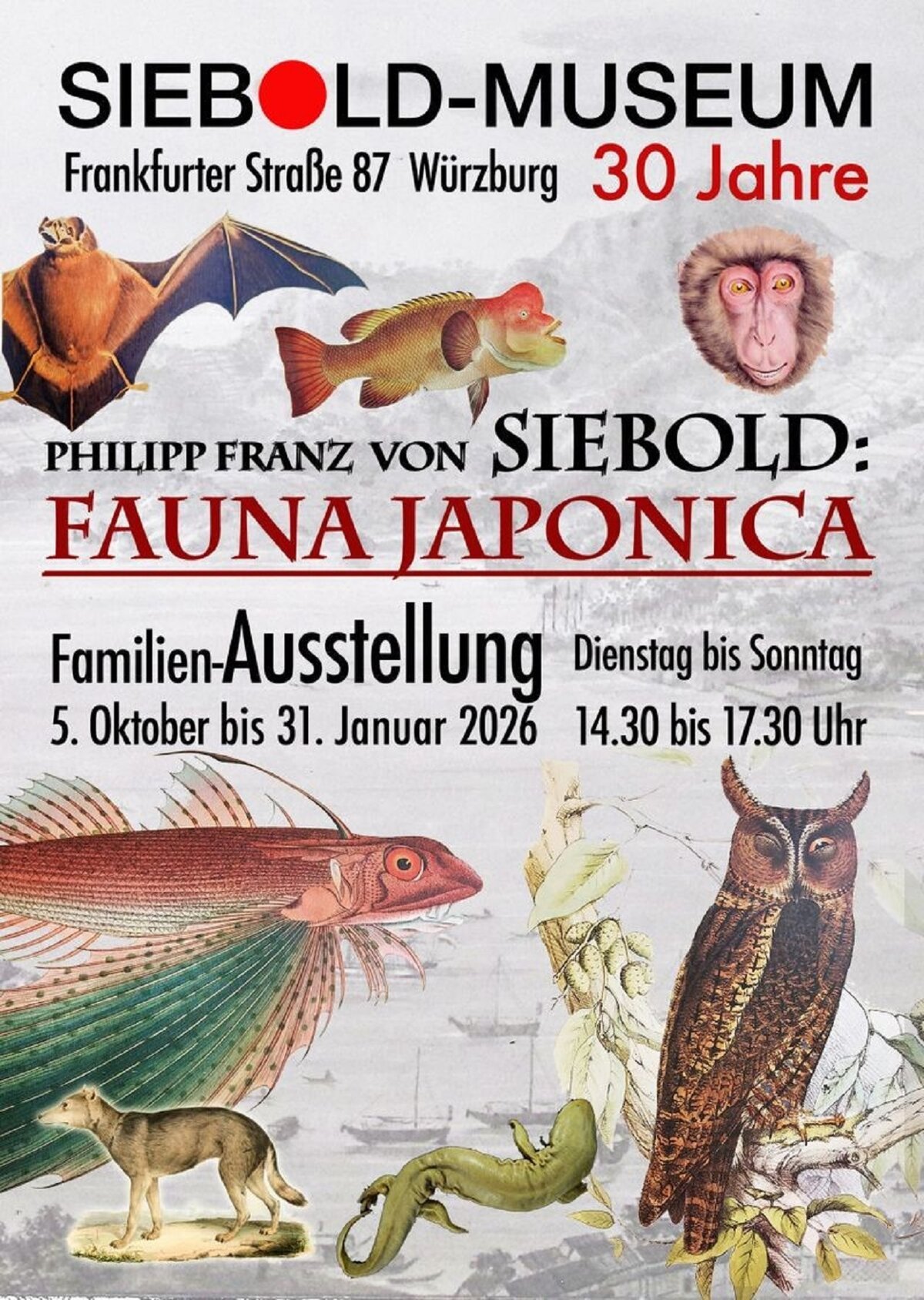 Plakat zur Sonderausstellung Philipp Franz von Siebold Fauna Japonica