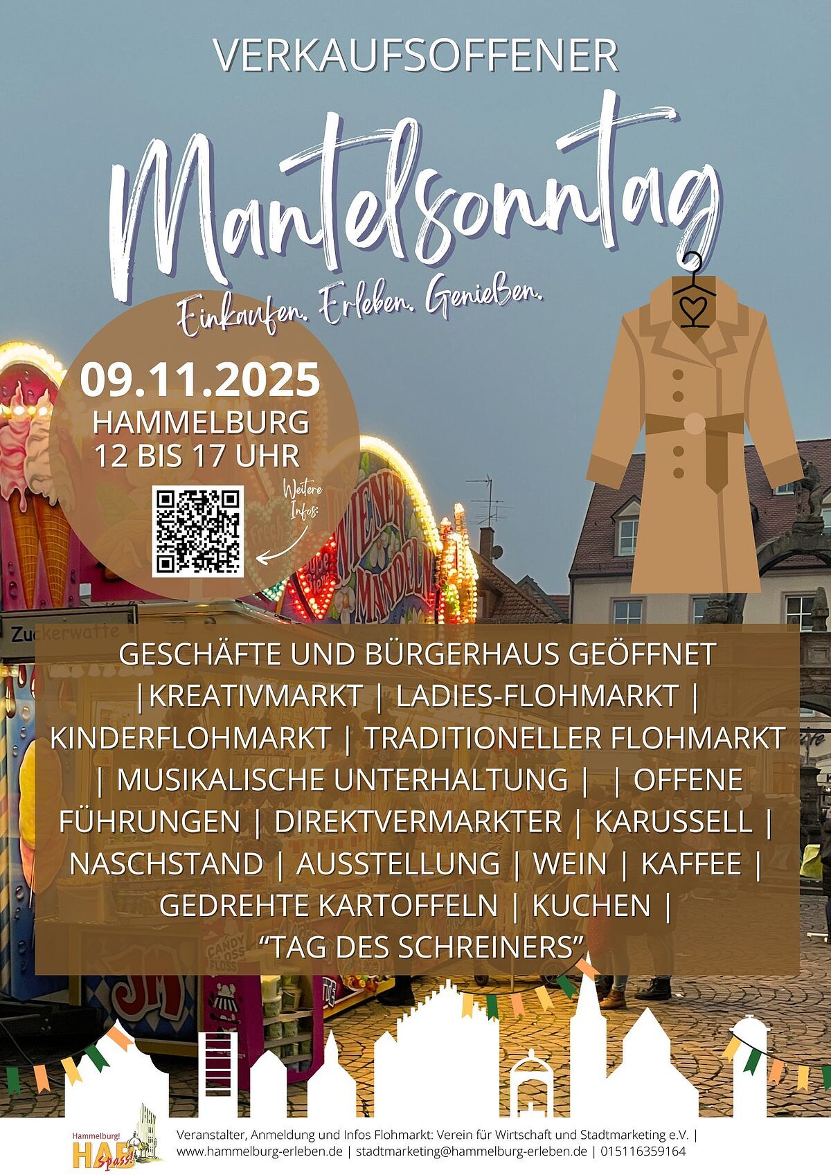 Verkaufsoffener Mantelsonntag in Hammelburg Plakat zum Mantelsonntag 2025 in Hammelburg
